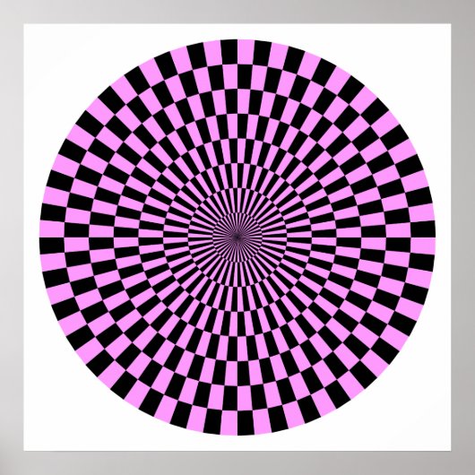 Op Art Wheel - Light Violet und Black Poster (Vorne)