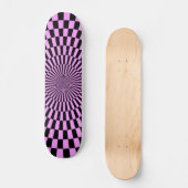 Op Art Wheel - Light Violet und Black Skateboard (Vorderseite)