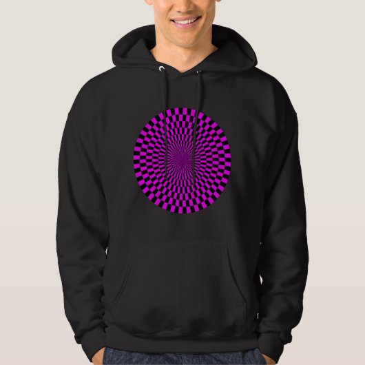 Op Art Wheel - Magenta und Black Hoodie (Vorderseite)