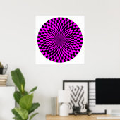 Op Art Wheel - Magenta und Black Poster (Heimbüro)