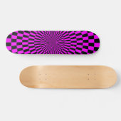 Op Art Wheel - Magenta und Black Skateboard (Horizontal)