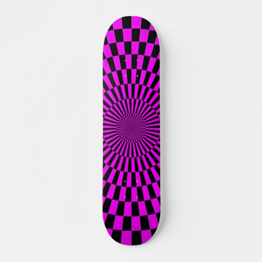 Op Art Wheel - Magenta und Black Skateboard (Vorne)