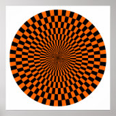 Op Art Wheel - Orange und Schwarz Poster (Vorne)
