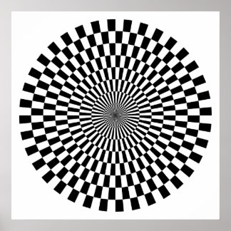 Op Art Wheel - Schwarz und Weiß Poster