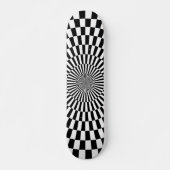 Op Art Wheel - Schwarz und Weiß Skateboard (Vorne)