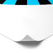 Op Art Wheel - Sky Blue und Black Poster (Ecke)