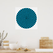 Op Art Wheel - Sky Blue und Black Poster (Küche)