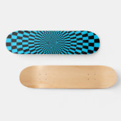 Op Art Wheel - Sky Blue und Black Skateboard (Horizontal)
