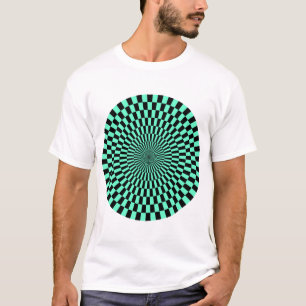 Op Art Wheel - Türkis und Schwarz T-Shirt