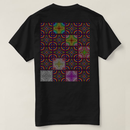 Op Art Zebra Stripe marokkanische Tile 2 T-Shirt (Design Rückseite)