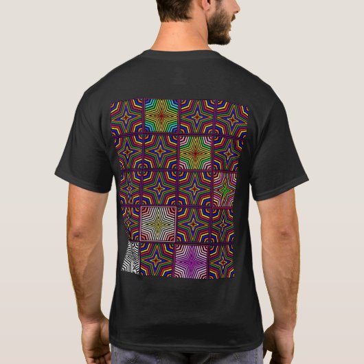 Op Art Zebra Stripe marokkanische Tile 2 T-Shirt (Rückseite)