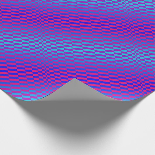 OP-Kunst Rigel Blau und fuschia Geschenkpapier (Ecke)