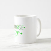 OP-Schwester Stethoskop Kleeblatt St Kaffeetasse (VorderseiteRechts)