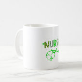 OP-Schwester Stethoskop Kleeblatt St Kaffeetasse (Vorderseite Links)
