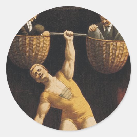 OP WeighHebung der alten Schule Runder Aufkleber (Vorderseite)