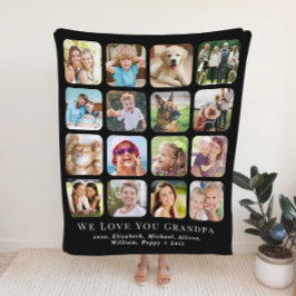 Opa 16 Schwarze FotoCollage Sherpadecke