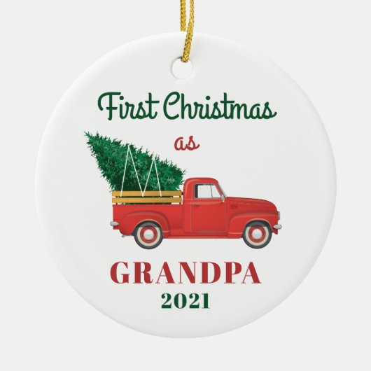 Opa 1 Weihnachtsfamilie Maßgeschneidert Keramik Ornament (Vorne)