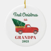 Opa 1 Weihnachtsfamilie Maßgeschneidert Keramik Ornament (Hinten)