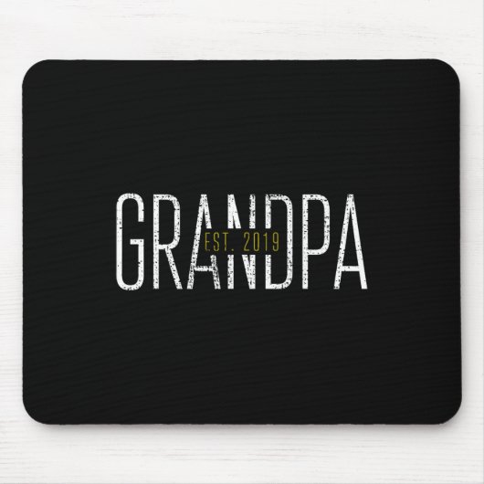 Opa 2019 Großvater Gift T-Shirt Est Mousepad (Vorne)