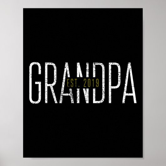 Opa 2019 Großvater Gift T-Shirt Est Poster (Vorne)