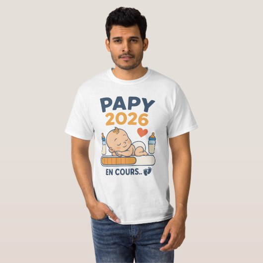 Opa 2026 Idee Ankündigung Schwangerschaft Zukünfti T-Shirt (Vorne ganz)