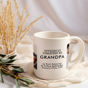 Opa 2 Benutzerdefinierte Babyfotos und Geburtsstat Kaffeetasse