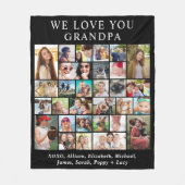 Opa 30 FotoCollage Schwarz Fleecedecke (Vorderseite)