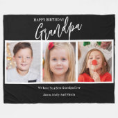Opa 3 Fotocollage Opa-Geschenk Fleecedecke (Vorderseite (Horizontal))