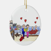 Opa, 3 Kinder Keramikornament (Rechts)