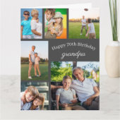 Opa 6 Foto Collage jedes Alters großen Glücks Gebu Karte (Vorderseite)