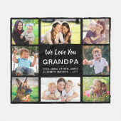 Opa 8 Foto Collage Black Fleecedecke (Vorderseite (Horizontal))