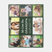 Opa 8 Foto Collage Green Fleecedecke (Vorderseite)