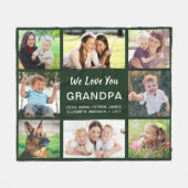 Opa 8 Foto Collage Green Fleecedecke (Vorderseite (Horizontal))