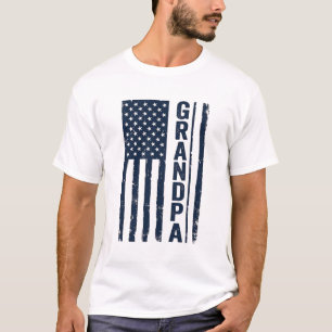 Opa Amerikanische Flagge Distressed Patriotisches  T-Shirt