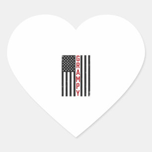 Opa Amerikanische Flagge Patriotisch Retro Vektor Herz-Aufkleber
