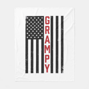 Opa Amerikanische Flagge Patriotisch Vintage Vekto Fleecedecke