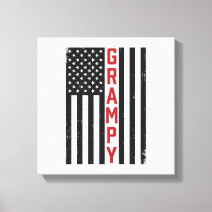 Opa Amerikanische Flagge Patriotisch Vintage Vekto Leinwanddruck