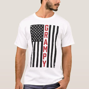 Opa Amerikanische Flagge Patriotisch Vintage Vekto T-Shirt