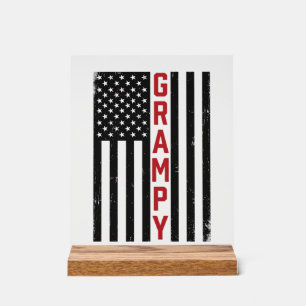 Opa Amerikanische Flagge Patriotisches Vintage-Vek Acrylschild