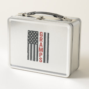 Opa Amerikanische Flagge Vintage Patriotischer Vek Metall Brotdose