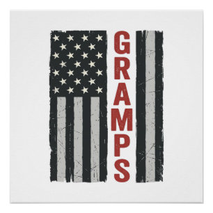 Opa Amerikanische Flagge Vintage Patriotischer Vek Poster