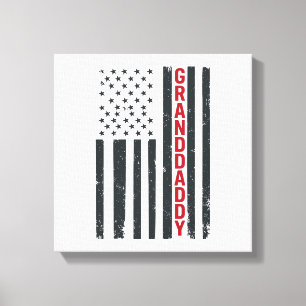 Opa Amerikanische Flagge Vintage Patriotisches Des Leinwanddruck