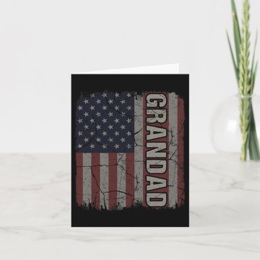 Opa Amerikanische Flagge Vintage Vatertag 4. Juli Karte (Vorderseite)