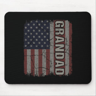Opa Amerikanische Flagge Vintage Vatertag 4. Juli Mousepad
