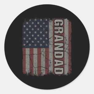 Opa Amerikanische Flagge Vintage Vatertag 4. Juli Runder Aufkleber
