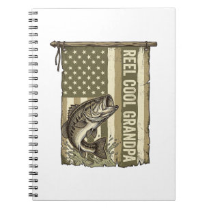 Opa Angelhirt Vintage Bass Angler Shirt Design Notizblock