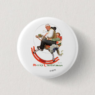 Opa auf Schaukelpferd Button
