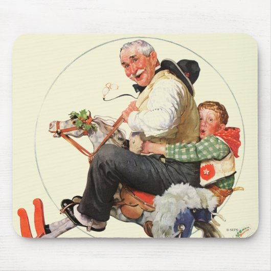 Opa auf Schaukelpferd Mousepad (Vorne)