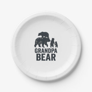 Opa Bär Vintage Gravur Familie Bär Shirt D Pappteller