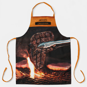 Opa-Barbecue-Foto- und Namens-All-Over-Print-Schür Schürze